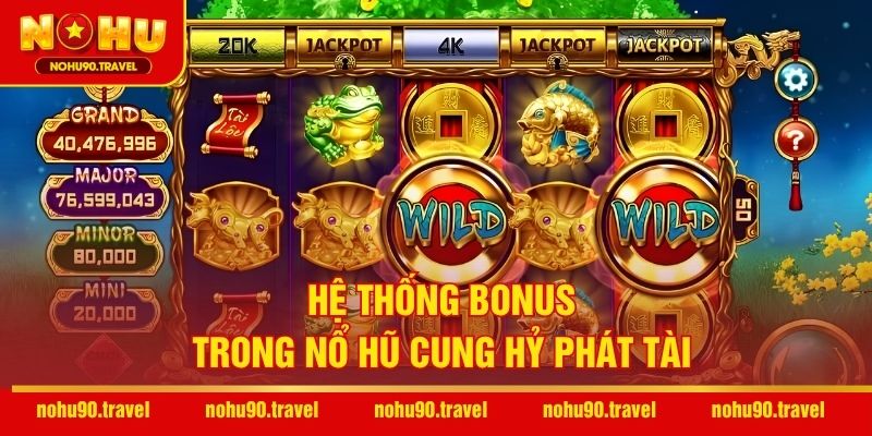 Hệ thống bonus trong Nổ Hũ Cung Hỷ Phát Tài