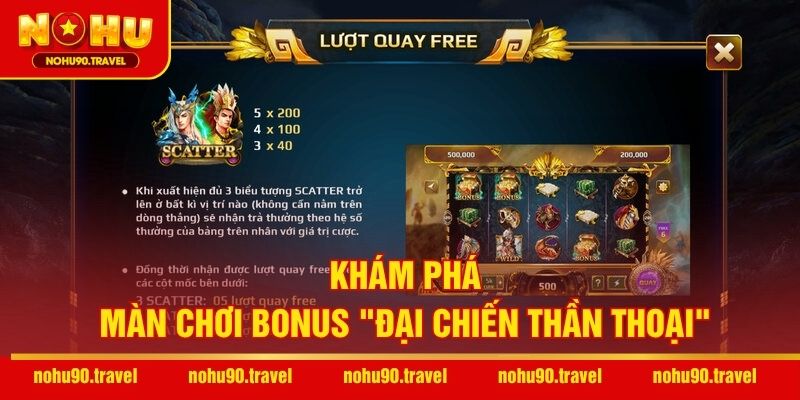 Khám phá màn chơi bonus "đại chiến thần thoại"
